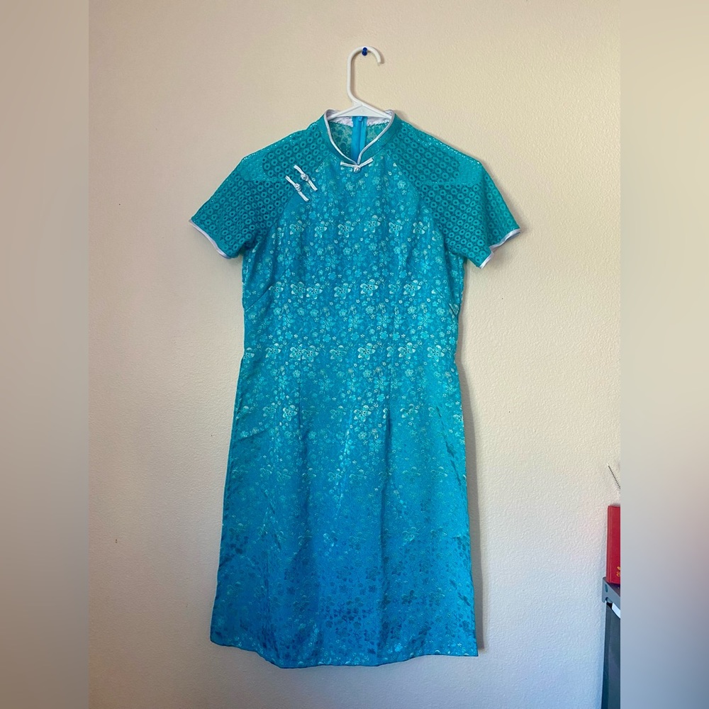A Vietnamese traditional blue dress